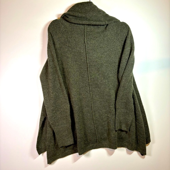 For Thee Green Cowl Neck Alpaca Blend - Size Medium - Picture 2 of 4